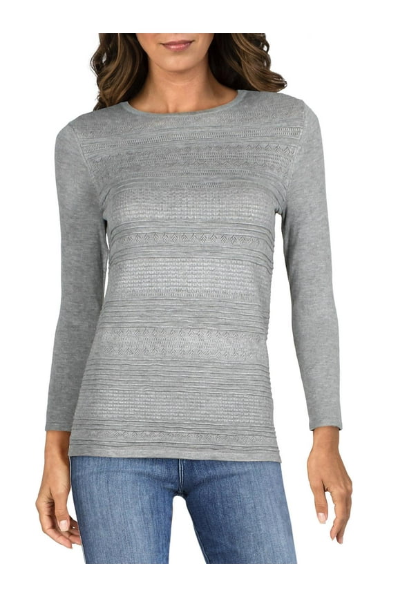 Buffalo David Bitton Womens Mercer Crew Neck Striped Blouse