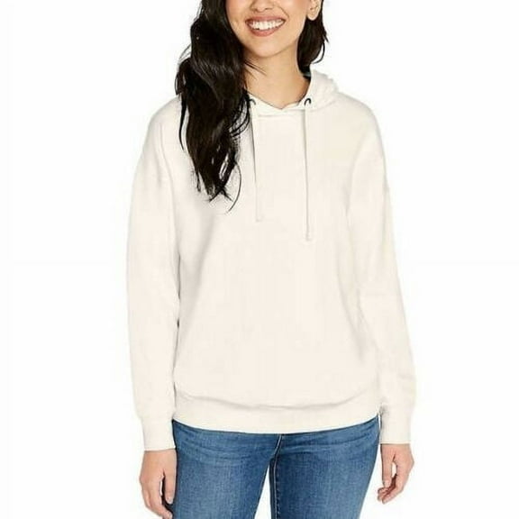 Buffalo David Bitton Womens Soft Hoodie Pullover White Large