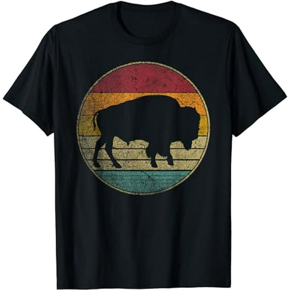 Buffalo Distressed Retro Bison Animal Lover Men Women Dad T-Shirt