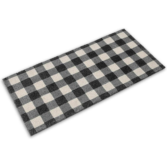 Buffalo Doormat with Rubber Backing, Anti-Slip, Large Sizes for Double Doors (22 x 47-inch, Black)