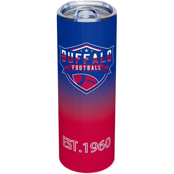 Buffalo EST 1960 Tumblers 20oz Straight Skinny Car Cups Sports Travel Coffee Mug, Stainless Steel, Insulated,Classic Collection Gifts for Men Women Fans.