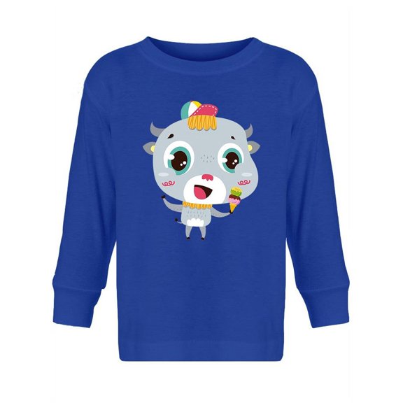 Buffalo Eating Ice Cream Long Sleeve Toddler -Image by Shutterstock,  5 Toddler