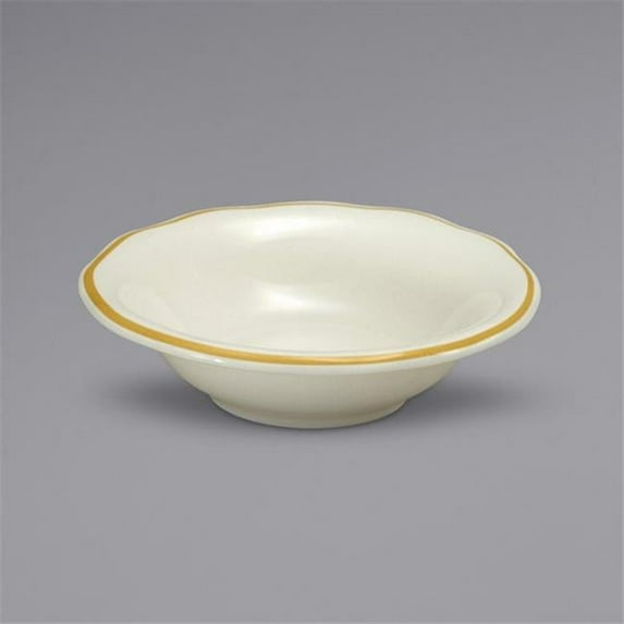 Buffalo F1560013710 Caprice Scalloped Edge China Fruit Bowl with Manhattan Gold Band