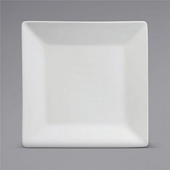 Buffalo F8010000115S 5 in. Bright White Ware Rolled Edge Porcelain Square Plate
