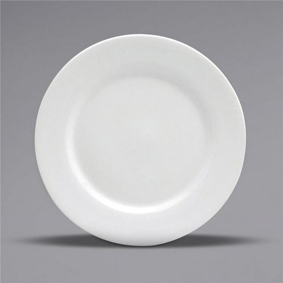 Buffalo F8010000132 8.125 in. Bright White Ware Rolled Edge Porcelain Plate