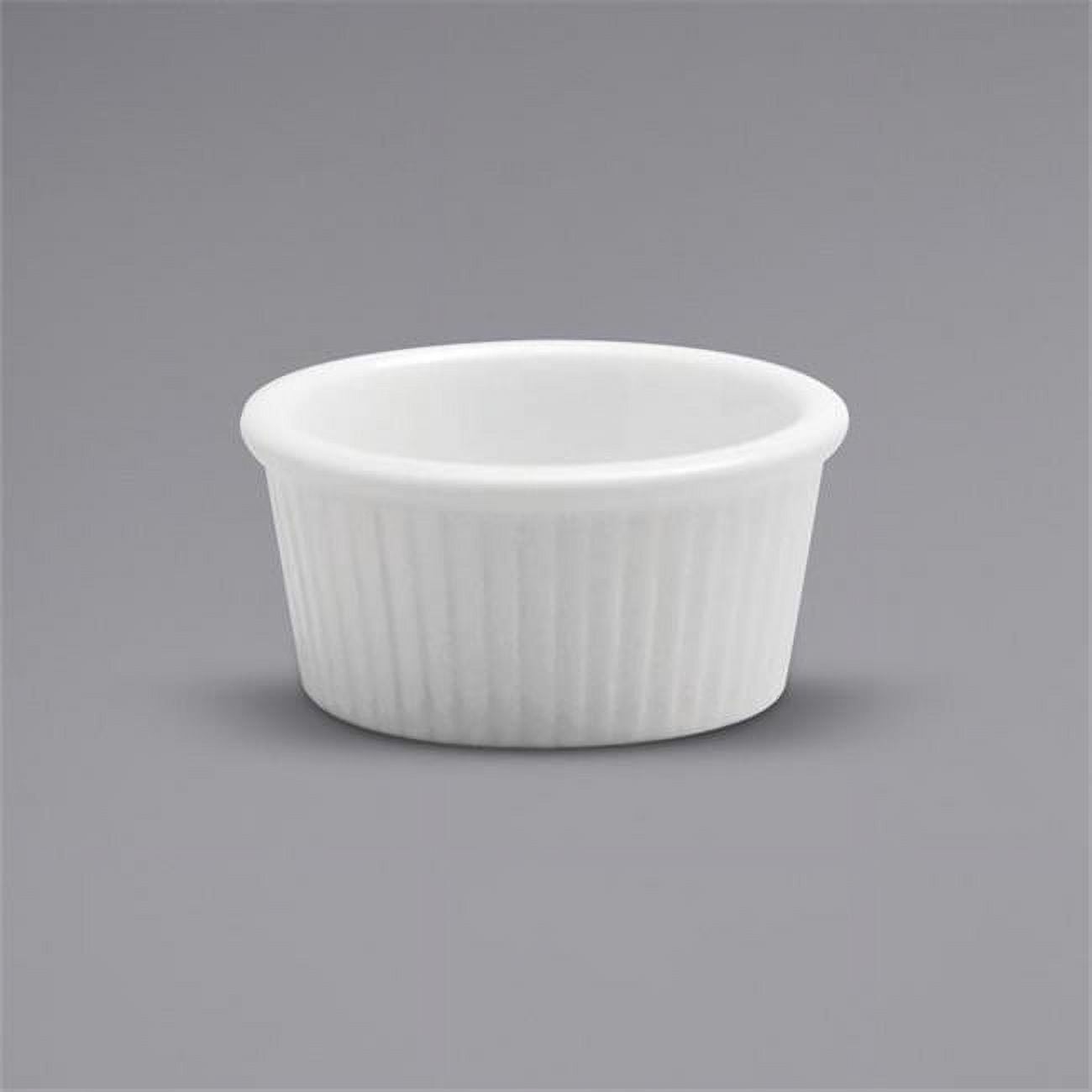 Buffalo Ramekin Buffalo F8010000614 3 oz 1.75 in. Ware Fluted Porcelain Ramekin, Bright ...