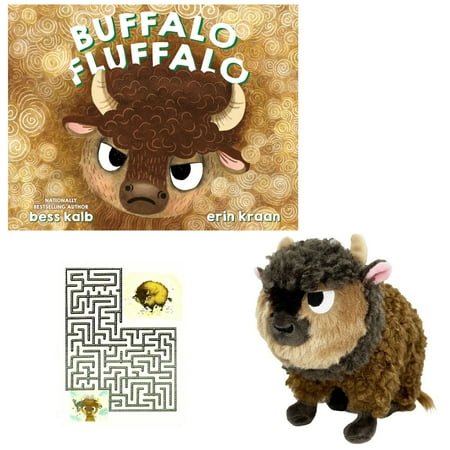 Buffalo Fluffalo Gift Set Includes Hardcover Book by Bess Kalb, Officially Licensed 9" Stuffed Animal, and a Maze Page (Rhyming Words with Friendship, Feelings, Emotions, Self-Esteem, and Humor)