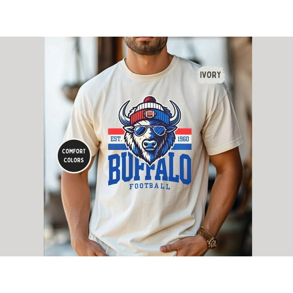 Buffalo Football Comfort Colors T-shirt, Sport Fan Shirt, Game Day Apparel Tee,Ivory Color,Size 3XL
