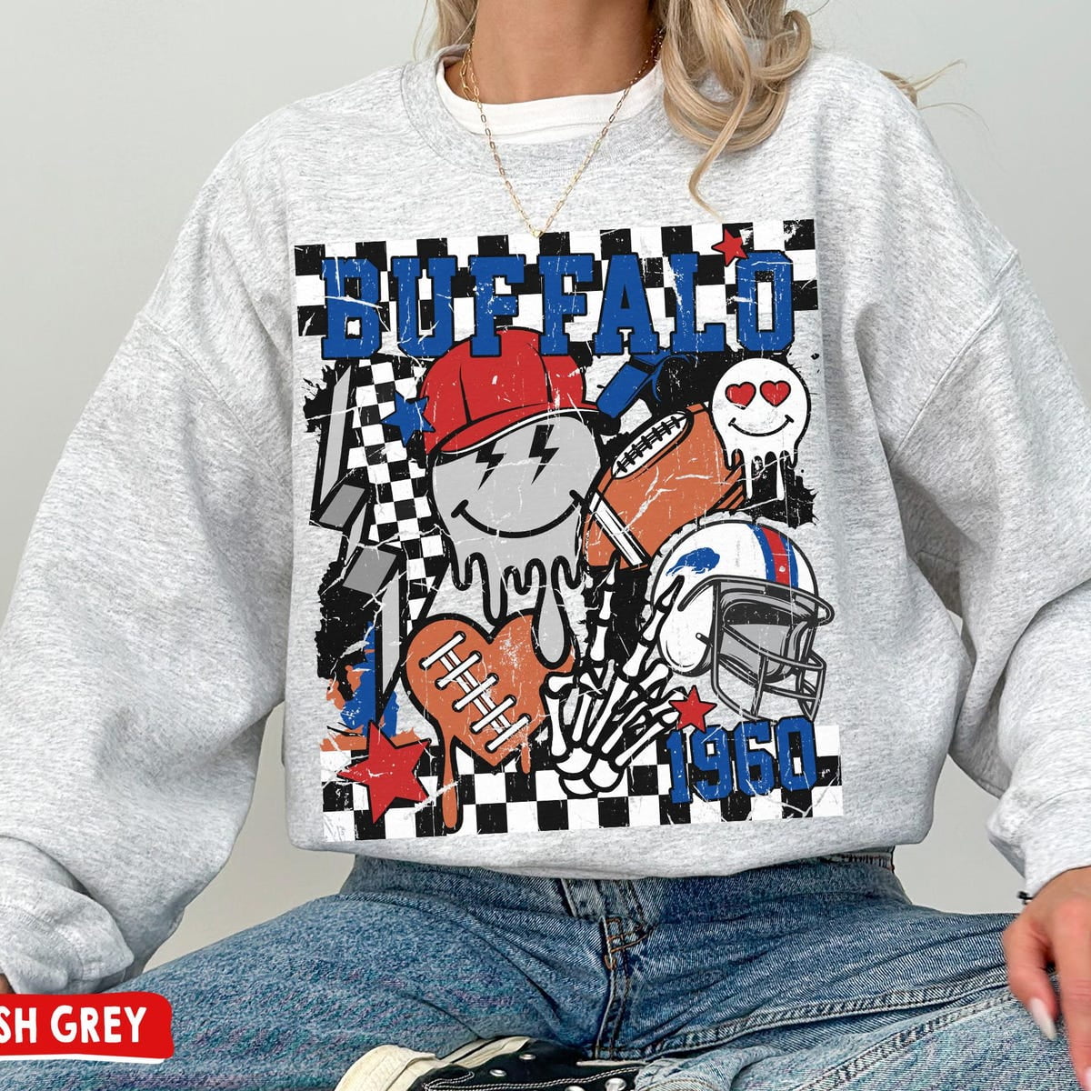 Buffalo Football Crewneck Sweatshirt , Groovy Buffalo , Bills