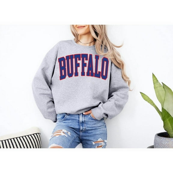 Buffalo Football Sweatshirt, Buffalo Football shirt, Vintage Style Buffalo Football Sweatshirt,Sport Gray Color,Size L