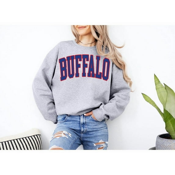 Buffalo Football Sweatshirt, Buffalo Football shirt, Vintage Style Buffalo Football Sweatshirt,Sport Gray Color,Size XL