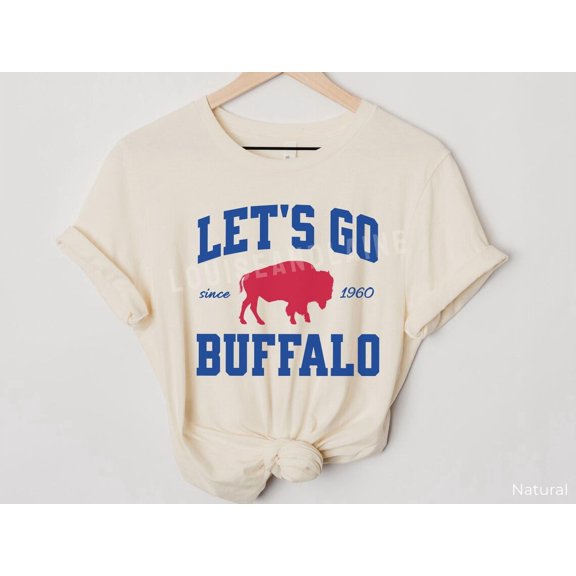 Buffalo Football T-Shirt, Mens Womens Buffalo Apparel Tee, Sport Fan Gift, 716 BUF Apparel, Victory Monday,Natural Color,Size 3XL