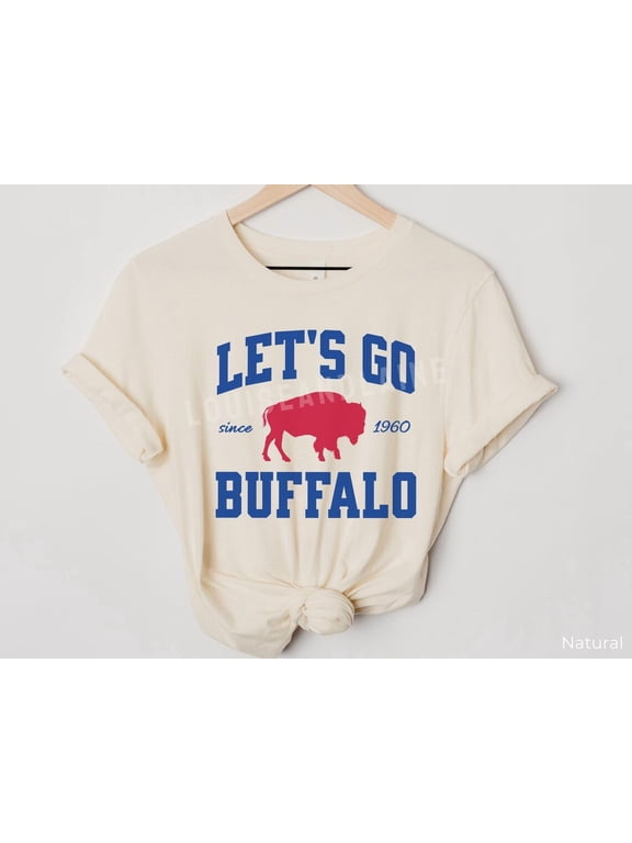 Buffalo Football T-Shirt, Mens Womens Buffalo Apparel Tee, Sport Fan Gift, 716 BUF Apparel, Victory Monday,Natural Color,Size M