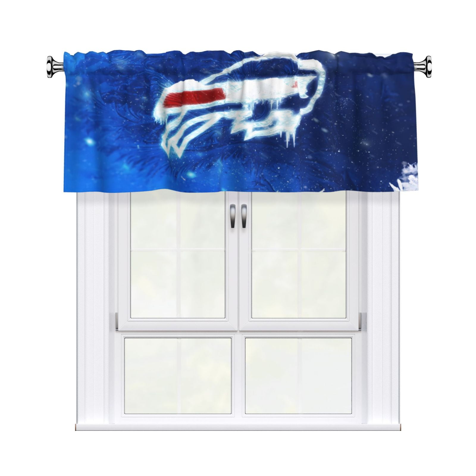 Buffalo Football Team Blackout Valance Curtains 54x18in, Decorative
