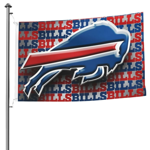 Buffalo Football Team Custom Double Sided Flag 5x8ft, Game Day Support Flag Hanging Outdoor Garden Hanging Flag, Football Fan Home Indoor and Outdoor Decor