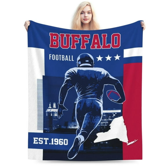 Buffalo Football Throw Blanket, Soft Lightweight Plush Warm Blankets For Men And Women, Sports Fan Gifts Bed Tapestry For Sofa, Travel 40"X30"