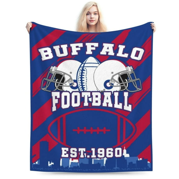 Buffalo Football Throw Blanket, Soft Lightweight Plush Warm Blankets For Men And Women, Sports Fan Gifts Bed Tapestry For Sofa, Travel 50"X40"