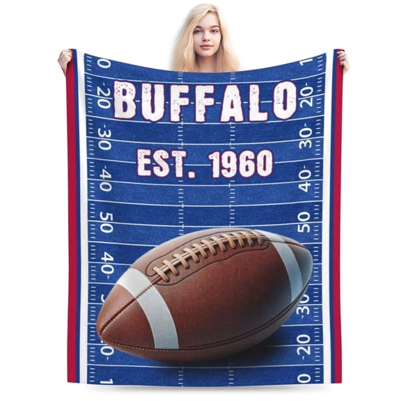 Buffalo Football Throw Blanket, Soft Lightweight Plush Warm Blankets For Men And Women, Sports Fan Gifts Bed Tapestry For Sofa, Travel 50"X40"