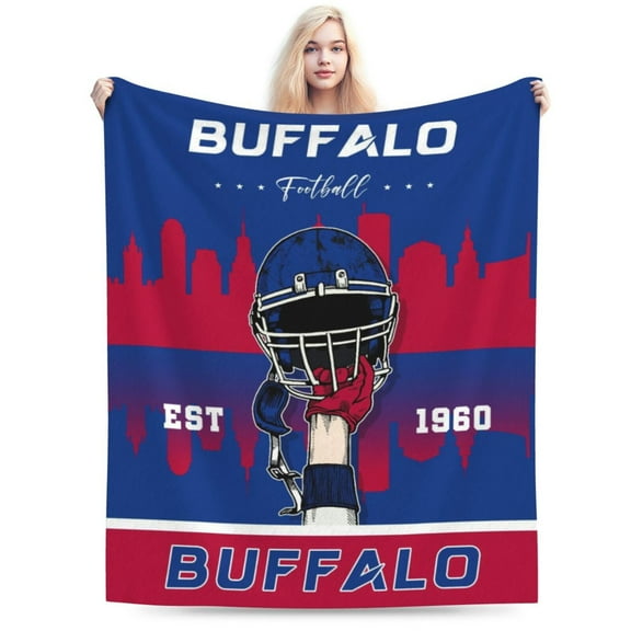 Buffalo Football Throw Blanket, Soft Lightweight Plush Warm Blankets For Men And Women, Sports Fan Gifts Bed Tapestry For Sofa, Travel 80"X60"