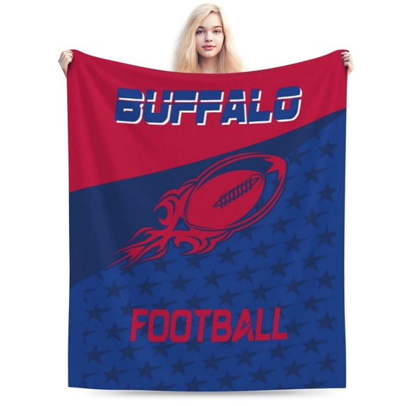 Buffalo Football Throw Blanket, Soft Lightweight Plush Warm Blankets for Men and Women, Sports Fan Gifts Bed Tapestry for Sofa, Travel 40"X30"