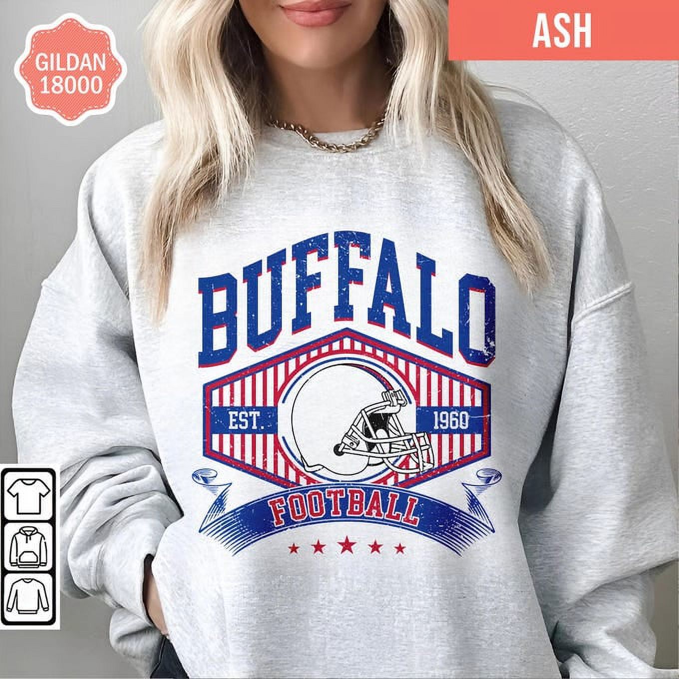 Buffalo Football Vintage Style Sweatshirt, Buffalo Crewneck, Buffalo