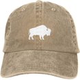thumbnail image 1 of Buffalo Funny Hat Adjustable Denim Baseball Cap Black Dad Hat Men Women, 1 of 6