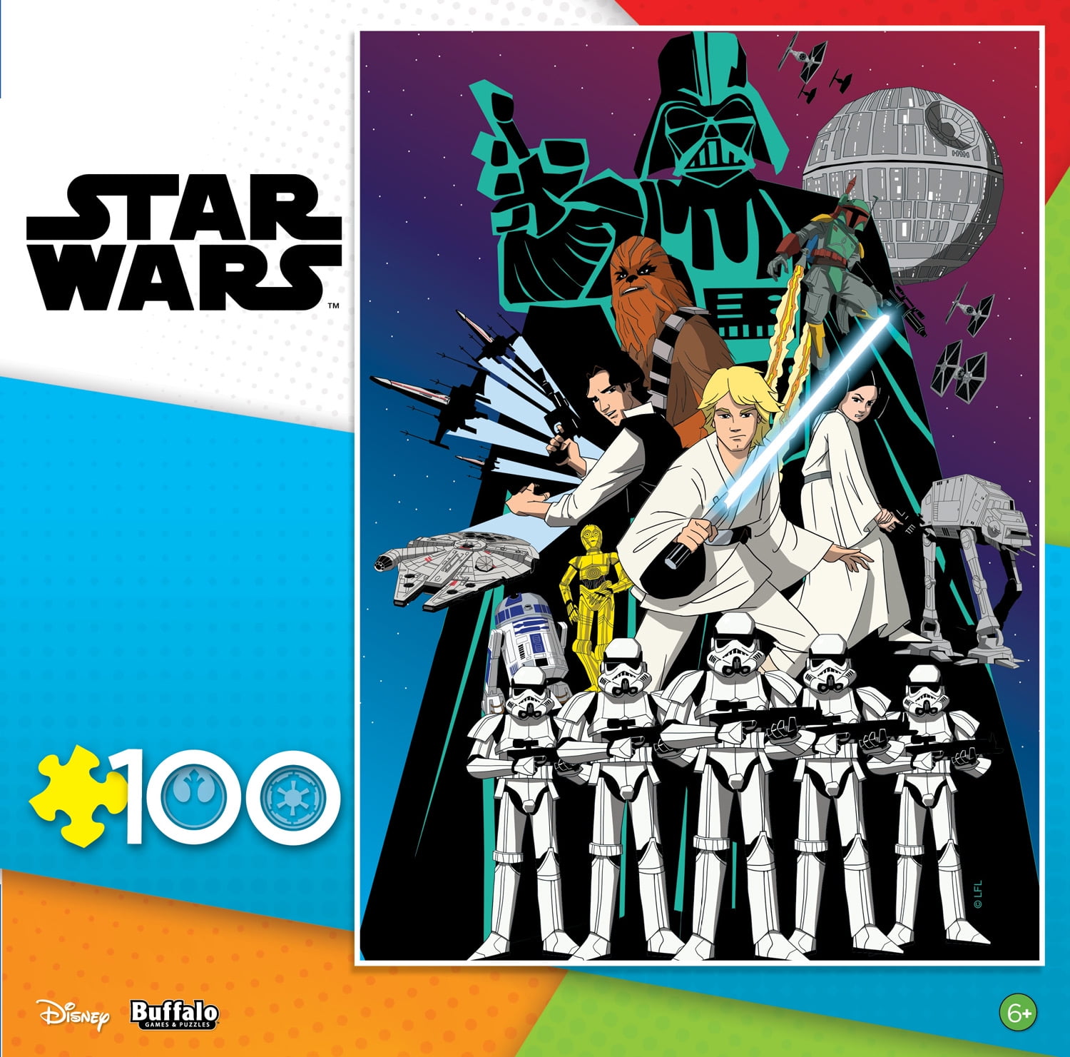 Buffalo Games Star Wars Mandalorian Puzzle - 100 Piece Legendary Bounty Jigsaw For Kids & Families