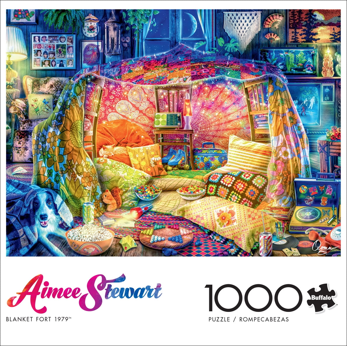 Aimee Stewart Colorful Blanket Fort 1000-Piece Jigsaw Puzzle