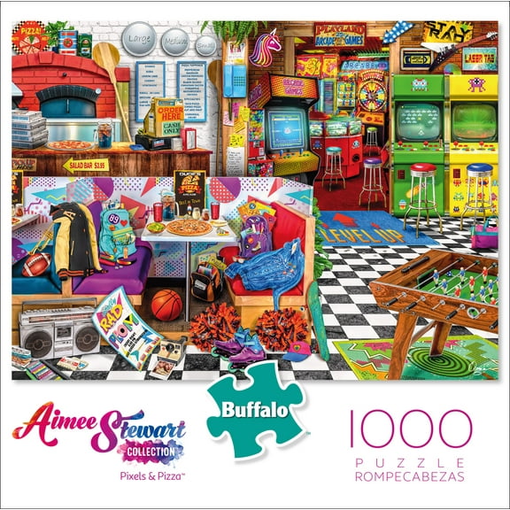 Buffalo Games 1000-Piece Aimee Stewart Collection Pixels & Pizza Jigsaw Puzzle