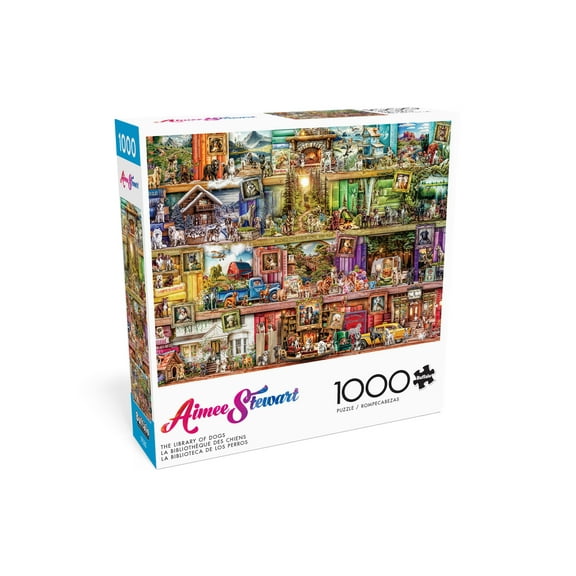 Buffalo Games 1000-Piece Aimee Stewart The Library of Dogs Adult Interlocking Jigsaw Puzzle