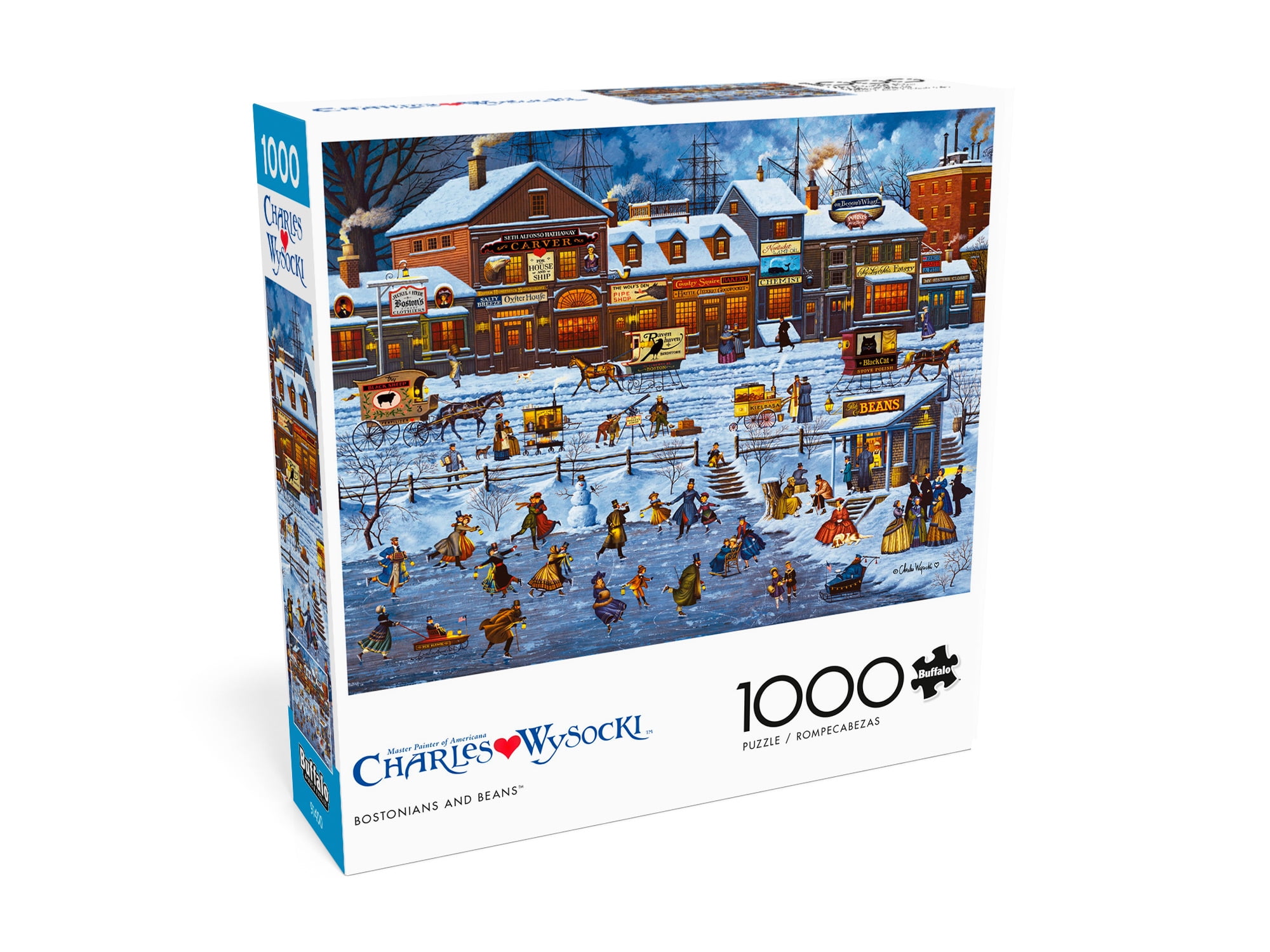 Buffalo Games 1000-Piece Charles Wysocki Bostonians and Beans Interlocking Jigsaw Puzzle for Adults Ages 14+