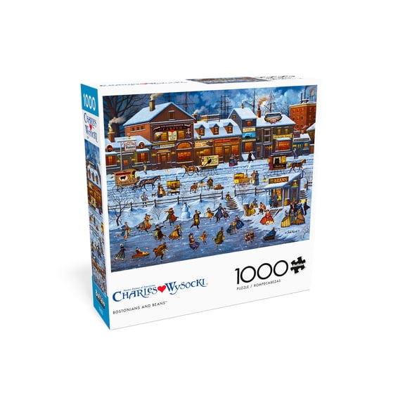 Buffalo Games 1000-Piece Charles Wysocki Bostonians and Beans Interlocking Jigsaw Puzzle for Adults Ages 14+