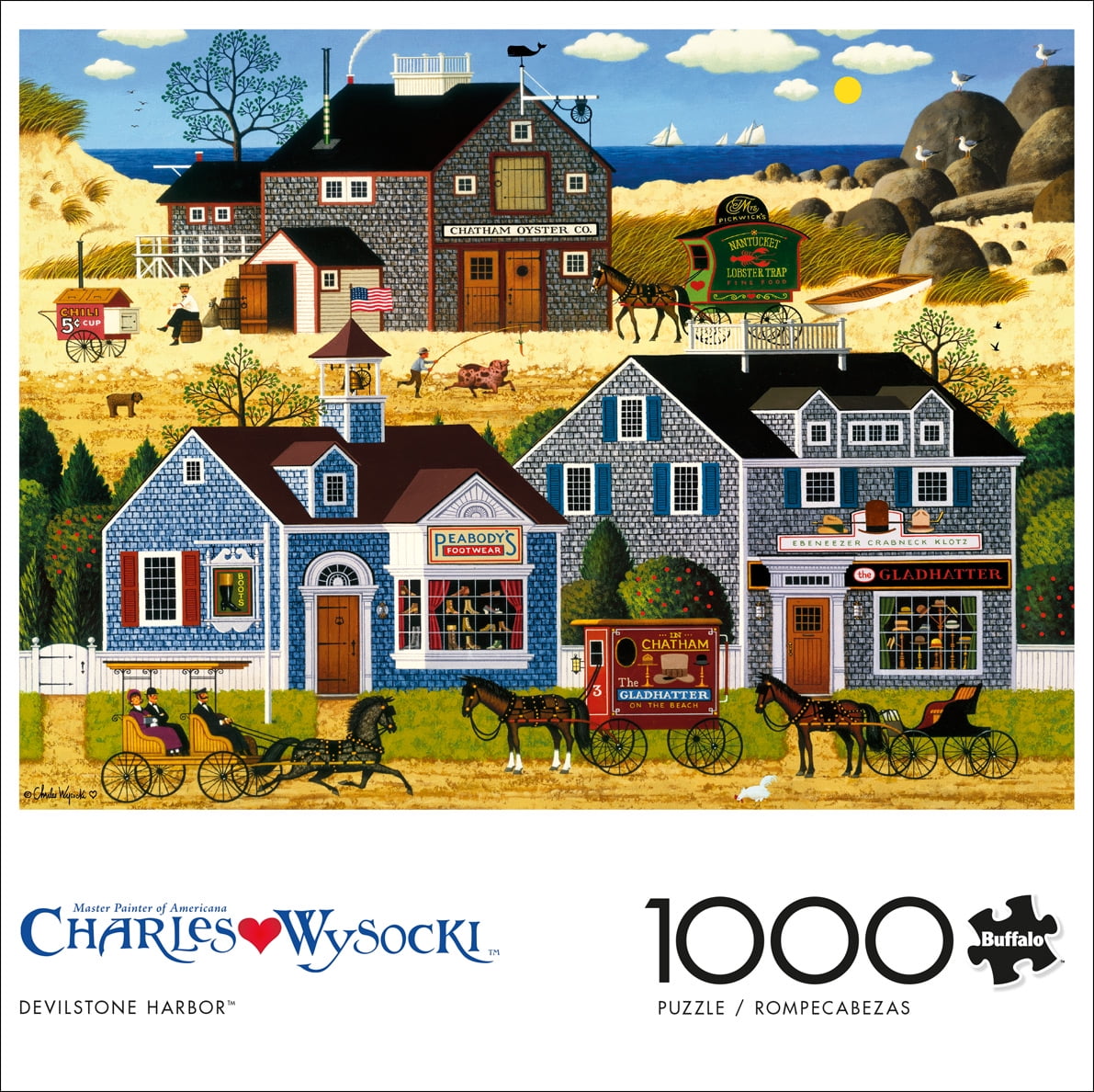 Buffalo Games 1000-Piece Charles Wysocki Devilstone Harbor Interlocking Jigsaw Puzzle