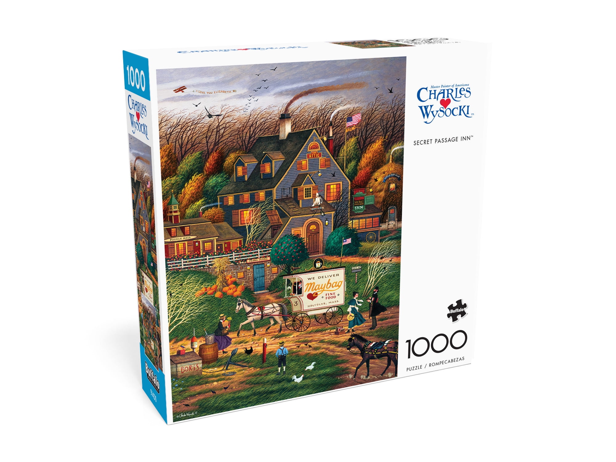 Buffalo Games 1000-Piece Charles Wysocki Secret Passage Inn Adult Interlocking Jigsaw Puzzle