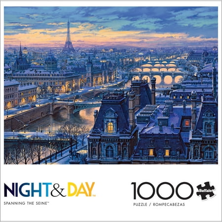 Buffalo Games 1000-Piece Night & Day Spanning the Seine Jigsaw Puzzle