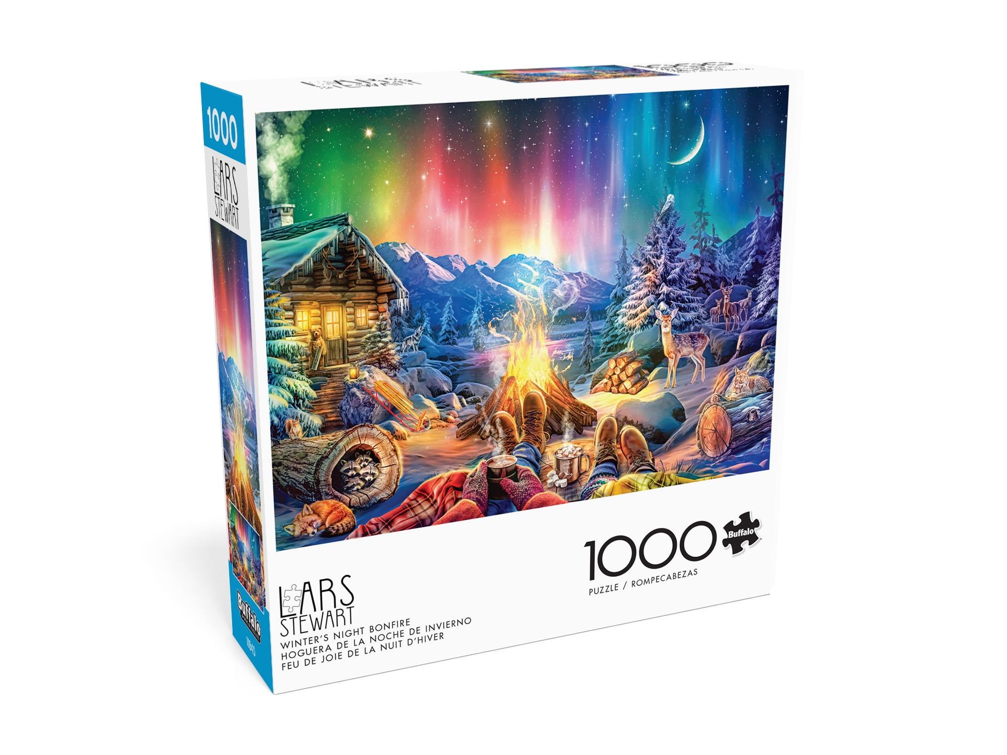 Buffalo Games 1000-Piece Night & Day Winter's Night Bonfire Adult Interlocking Jigsaw Puzzle
