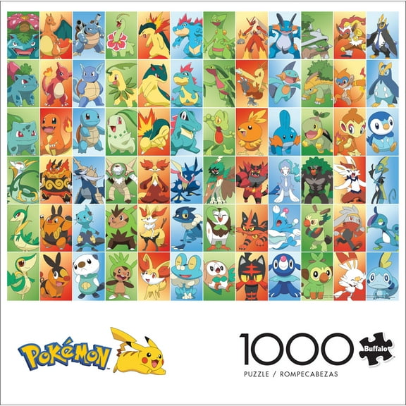 Buffalo Games 1000-Piece Pokemon First Partners Squares Jigsaw Puzzle