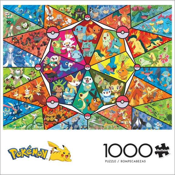 Buffalo Games 1000-Piece Pokemon Stained Glass Starters Jigsaw Puzzle