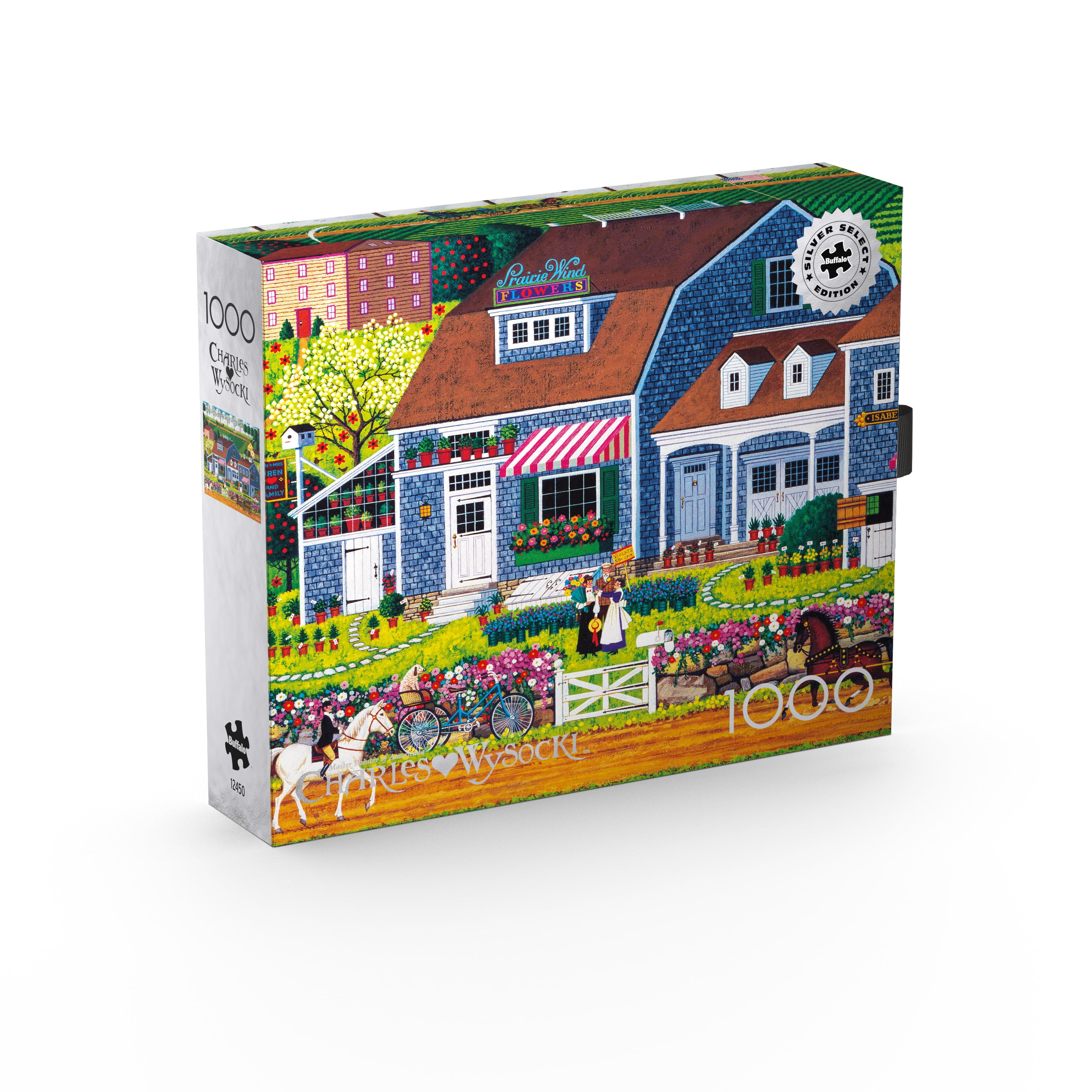 Buffalo Games 1000-Piece Silver Select Wysocki Prairie Wind Flowers Interlocking Jigsaw Puzzle