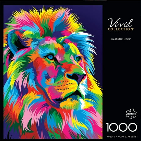 Buffalo Games 1000-Piece Vivid Collection - Majestic Lion Interlocking Jigsaw Puzzle