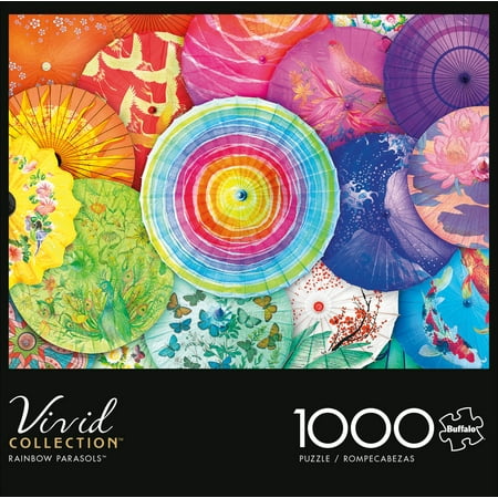 Buffalo Games 1000-Piece Vivid Collection - Rainbow Parasols Interlocking Jigsaw Puzzle