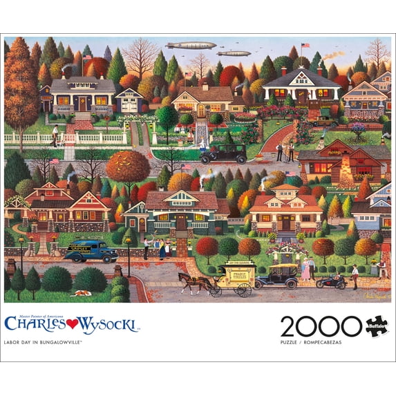 Buffalo Games 2000-Piece Charles Wysocki Labor Day in Bungalowville Jigsaw Puzzle