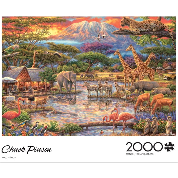 Buffalo Games 2000-Piece Chuck Pinson Wild Africa Adult Interlocking Jigsaw Puzzle