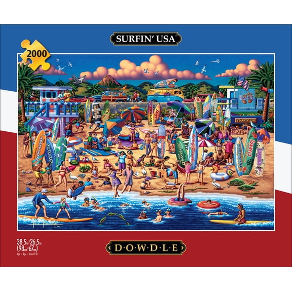 Buffalo Games 2000-Piece Dowdle Surfin' USA Interlocking Jigsaw Puzzle