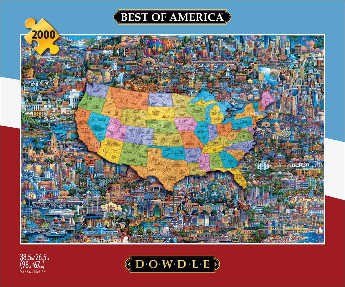 Dowdle Best Of America Puzzle – 2000 Teile Für Erwachsene, Fertig 97,8 X 67,3 Cm