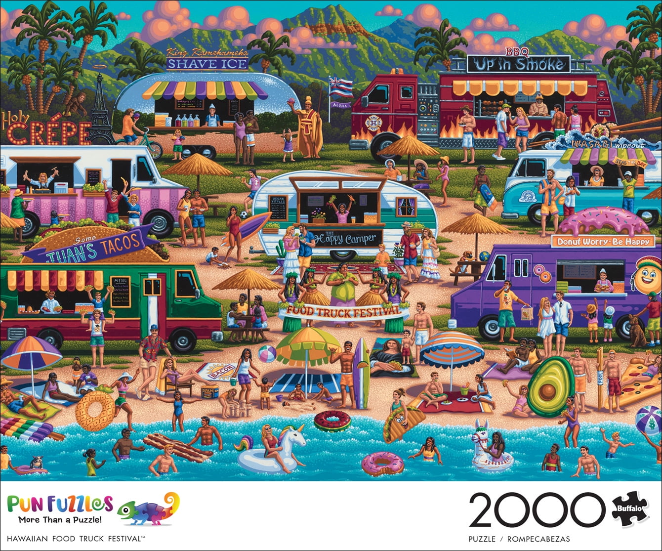 Buffalo Games 2000-Piece Hawaiian Food Truck Festival Interlocking Jigsaw Puzzle