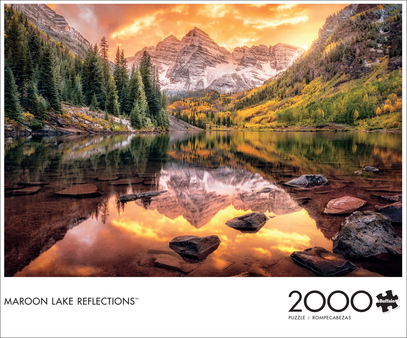 Buffalo Games 2000-Piece Maroon Lake Reflections Interlocking Jigsaw Puzzle
