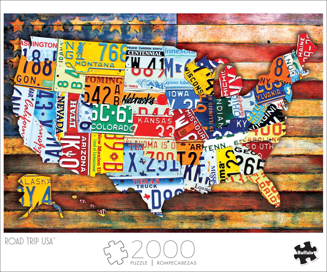Buffalo Games 2000-Piece Road Trip USA Interlocking Jigsaw Puzzle