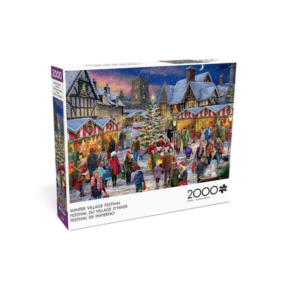 Buffalo Games 2000-Piece Winter Village Festival Interlocking Jigsaw Puzzle for Adults Ages 14+