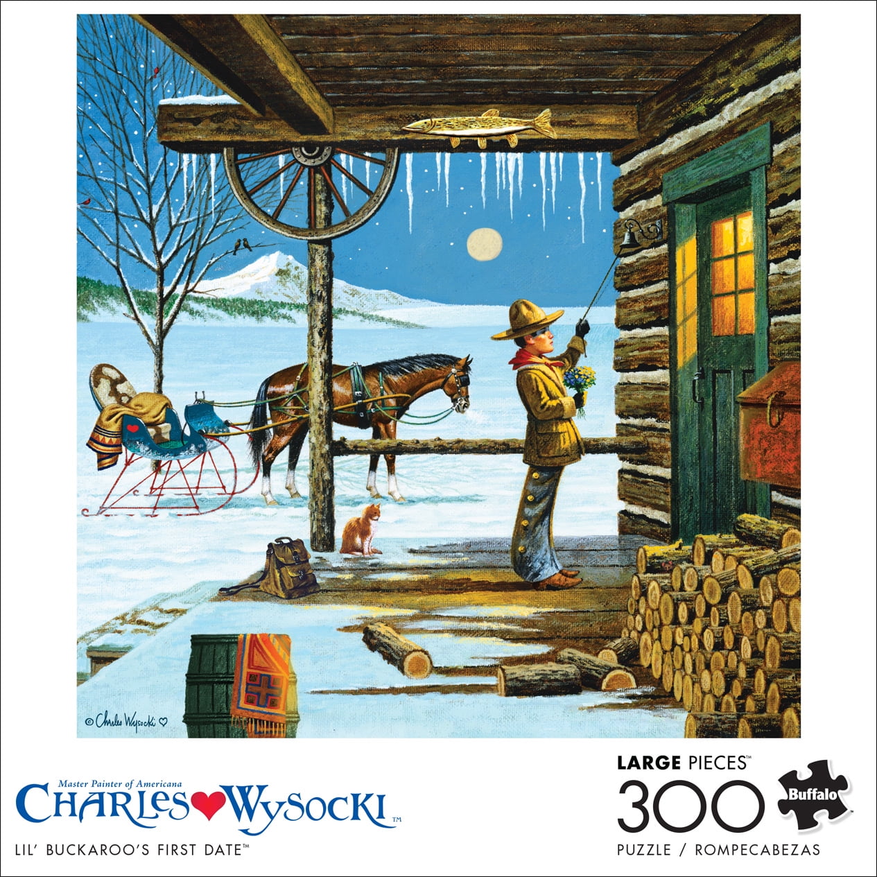 Buffalo Games 300-Piece Charles Wysocki Lil' Buckaroo's First Date Jigsaw Puzzle